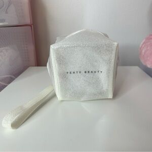 Fenty Beauty Shimmering White Cosmetic Bag.